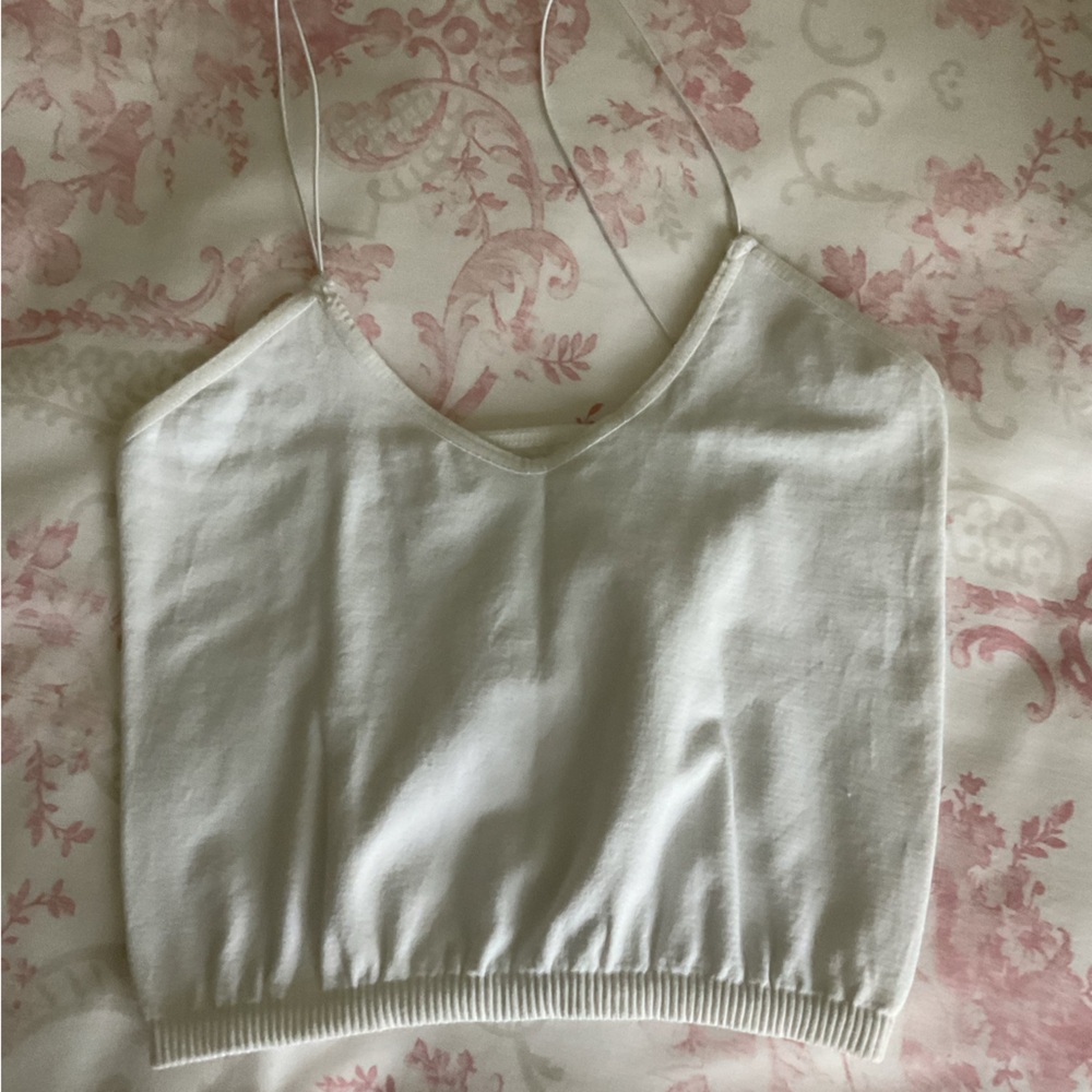 Free People White Sleeveless Cami Top small